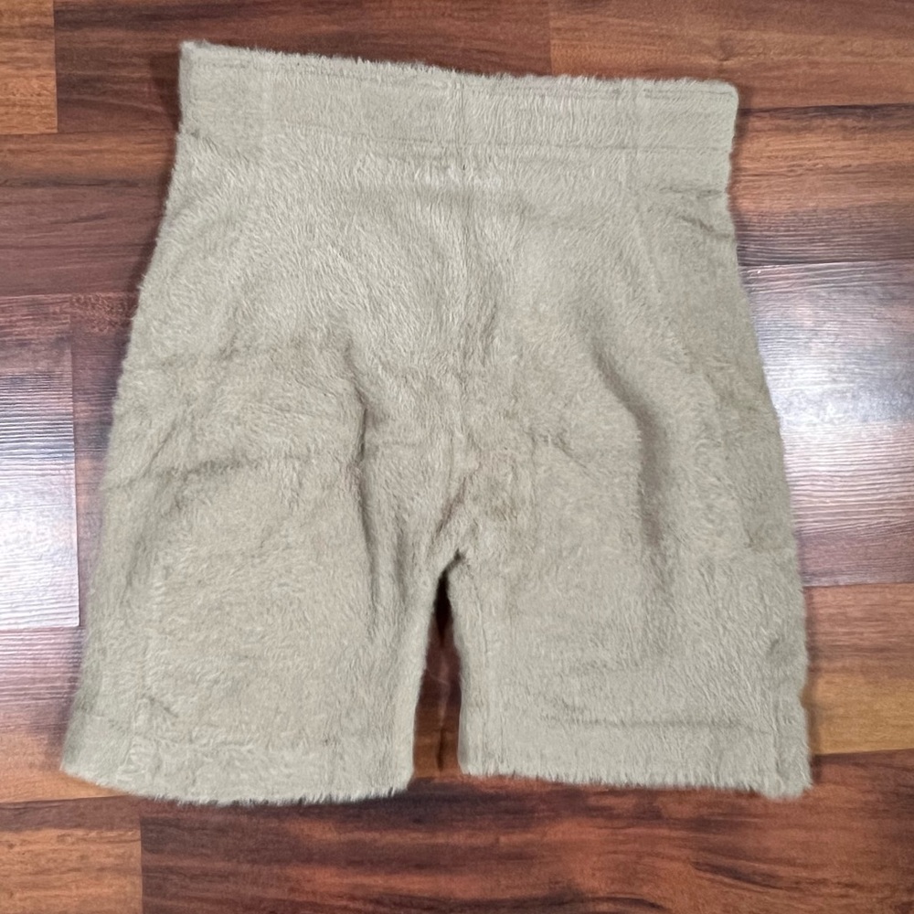 Gymshark x Whitney Simmons Fuzzy Lounge Shorts Tan Beige Size M